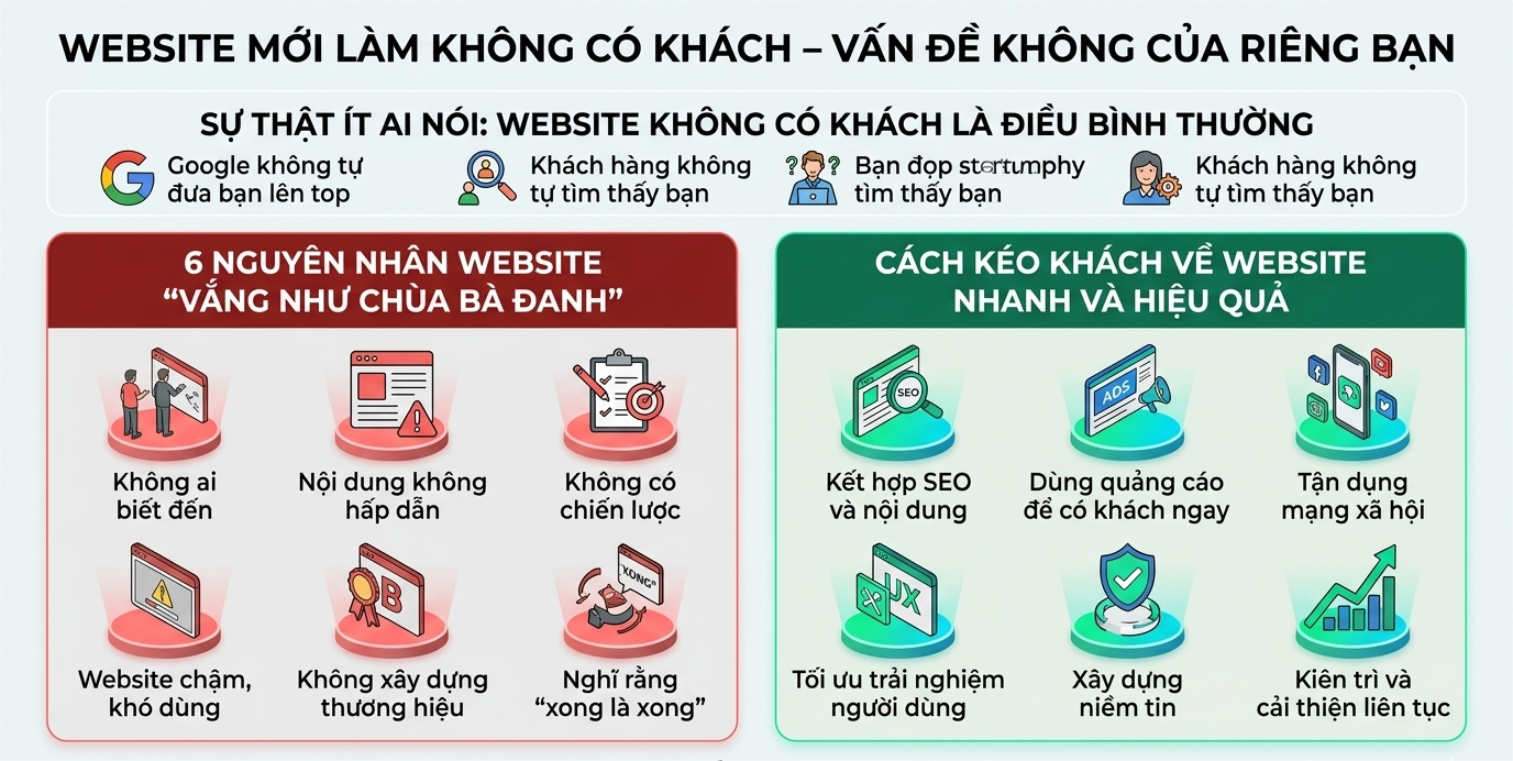Website mới làm không có khách? Sự thật khiến 90% người mới thất bại