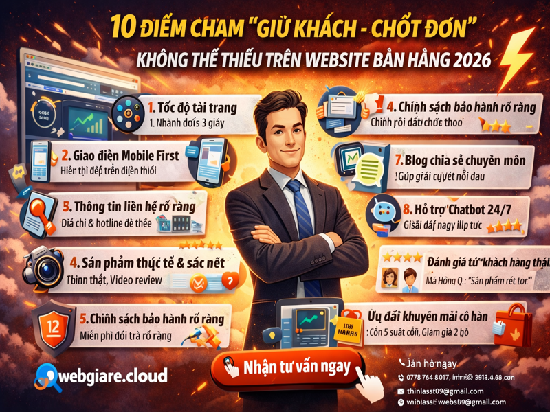 Checklist 10 điểm chạm trên Website giúp khách hàng tin tưởng và chốt đơn ngay lập tức